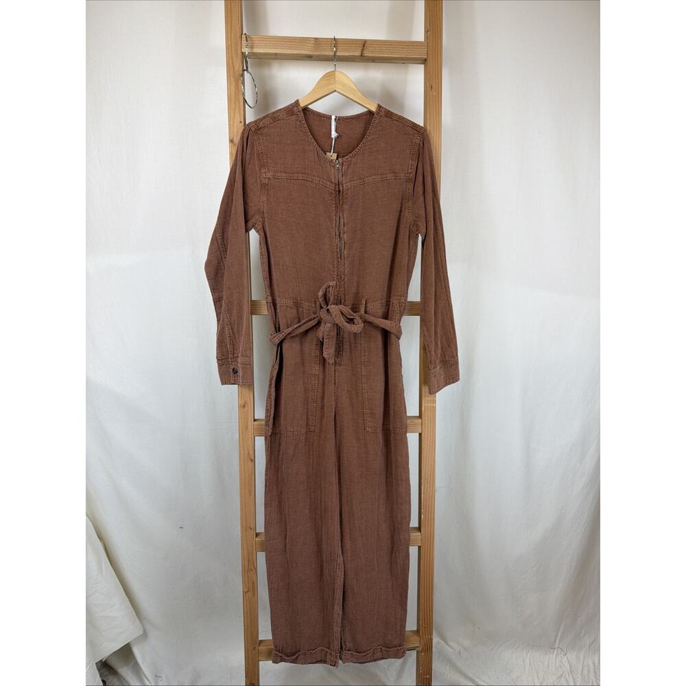 NWT Hello Nite Light Rust Long Sleeve Jumpsuit Overalls #1234 Size MED
